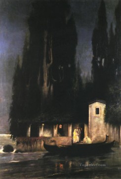  Island Oil Painting - Departure from an Island at Night Polish Greek Roman Henryk Siemiradzki